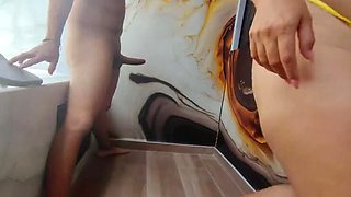 Jacuzzi Pool Fuck with Bull - Angyamazon Takes Rough Doggy Style Creampie