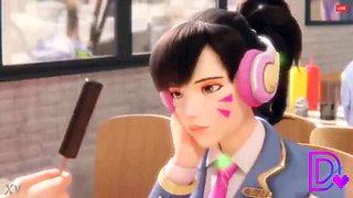Anal Overwatch Porn - D.va Doggy Style Fuck & Hentai Compilation