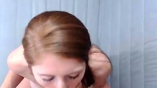 Redhead Amateur Blowjob and Fingering Action