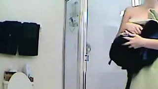 MILF stepmother spied in the shower