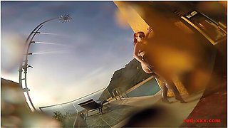 Sexy Mature Red Xxx Masturbates Outside By The Pool