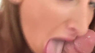 Redhead Russian teen Katya Lush POV blowjob cum swallow