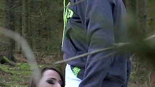 Wild Forest DP Fuck Inked Babe Outdoor