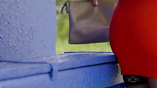 112-i Love Teasing Drivers, Sexy Dressed in a Skirt and Stockings, While Waiting for My Bus *60fps