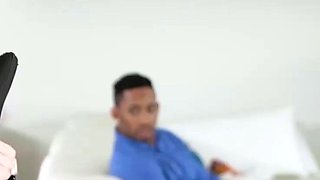Dark skinned stud performs erotic bi-racial handjob for