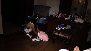 Busty Thai MILF in uniform fucks master