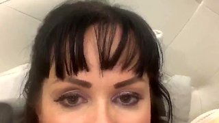 Nice adult brunette fucks herself with a cucumber curved like a dick: Amateur, Anal  Eporner Porn