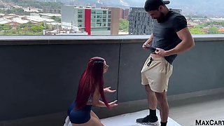 Red head babe and her fitness instructor in an amazing fuck story