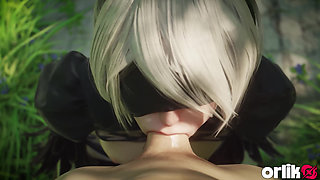 2b Big Ass Anal Cowgirl Fuck After Sloppy Blowjob - Nier Automata 3D Porn