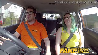 British Car Drivers Isabel Dean & Isabeldean take turns on a Fakehub in a wild sex party
