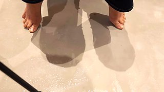Asian Babe in Ripple Jeans. Anal. Massive Squirt Floods Floor. Body. Creampie