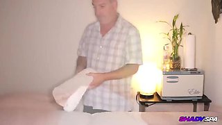 Daisy's Big Handjob Drains His Cock Completely