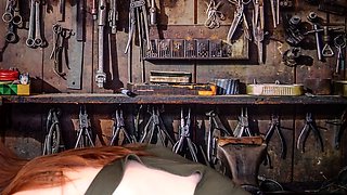 Amateur redhead shaves and masturbates