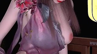 3D Horny Slut Asian Whore Teasing the Big Dick to Fuck Her Wet Pussy and Make Her Orgasm