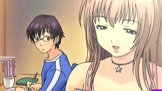 Teacher's big boobs bounce as she fingerbangs her eager student in a steamy hentai scene