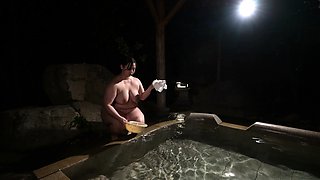 Big boobed babe tit fucks a lucky fuckpole