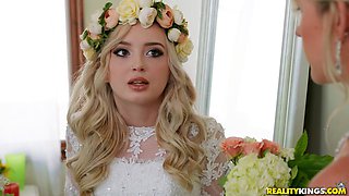 MILF bride Kit Mercer and teen girl go lesbian