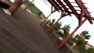 Lesbian Threesome Outdoor Ass Fucking and Shower Fun with Horny Girls