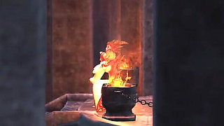 Lilith fucks hard her young sex slave in the dark castle