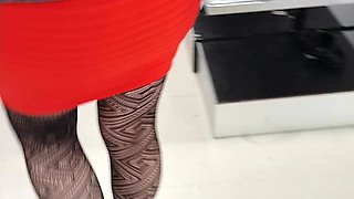 Babes legs in nylons in public