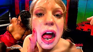 Gangbang Orgy with John Thompson - Horny Babe Shows Off Moves Riding Hard Dicks & Swallowing Cum