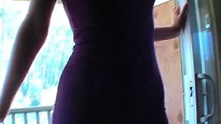 Amateur brunette teen in solo