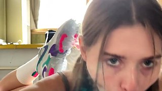Blowjob in Sneakers with a Side of Foot Fetish Fun