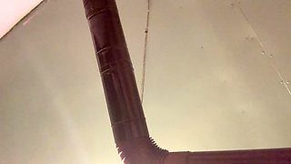 Wet cone on a snowy winter afternoon