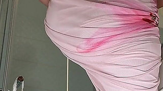 Super Hot Beautiful Big Tits Real Redhead Takes Her Panties off and Touches Tight Shaved Pussy & Flashes Ass Under Her Dress