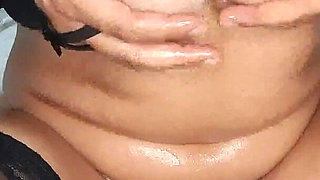 I Rubbed My Pierced Nipples Thoroughly and Massaged My Large Tits and Hairy Pussy with Lots of Oil