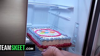 Hot blonde baddie in tight dress gladly sits on lucky dude's face