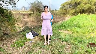 chinese bondage - bound and walk in field