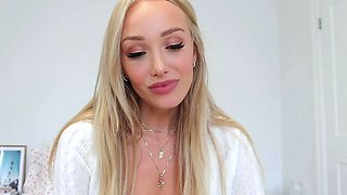 Peeing blonde fetish babe uses toy in her tight pussy