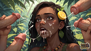 Sizzling Dark-hued Goddess Adorns Jungle - Frolicsome XXX!