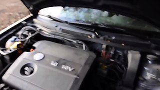 German Amateur Couple Gets Naughty in Public - Car Trunk Blo