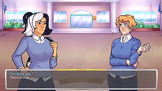 Lingerie-clad hentai anime fun at the academy