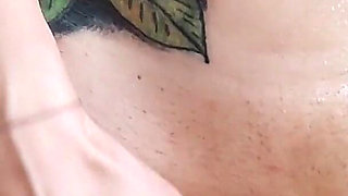 A Hot Brunette Masturbates with a Monster Dildo