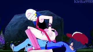 Dawn (Hikari) and I have mighty fuckfest outdoors. - Pokémon Anime Porn
