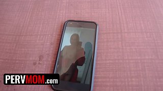 Perv step-mother lets sonnie watch her fap and then pleases him