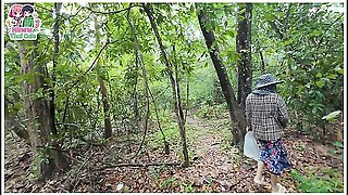 Thai Teenager Walks Around Picking Mushrooms And Gets Fucked In The Pussy. Thai Audio