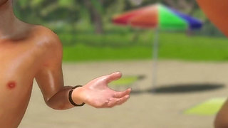 Friendly Housewife by White Foam - Getting Drilled by an Old Man, on the Beach, Behind Her Husband 12