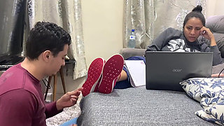 Kiffa Ignores Foot Slave While He Licks Her Sneakers Clean