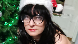 Saggy Tit MILF Gets a Christmas Present