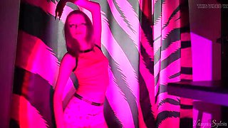 Skinny Emo Teen Vasya Sylvia Strips Naked and Shows Off Her Shaved Pussy