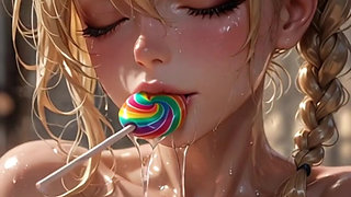 Lollipop licking compilation, 3d anime