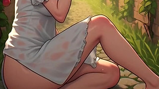 Waifu Garden Lady POV Full Vid - Panties Aside Penetration & Bench Close-up Fucking