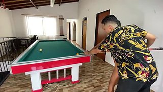 I fuck my stepcousin after helping her with her pool game
