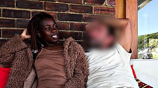 Big booty ebony GF gets a big white cock