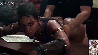 Fat Ebony Ass Sheva Alomar Getting Fucked From Behind, Tight Bald Pussy Eve Gets a Hardcore Anal Fuck