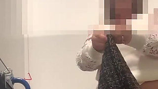 Julie in M&s Locker Room - No Knickers Under Skirt, Sits on Dildo Then Tries on Skirts in Tan Tights